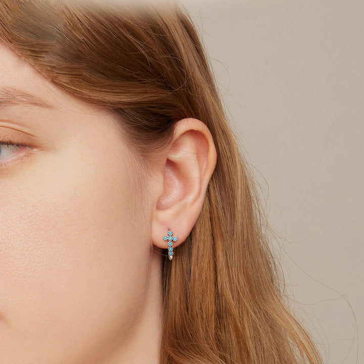 Boucles d'oreilles Olivenorma en argent sterling S925 avec turquoise 