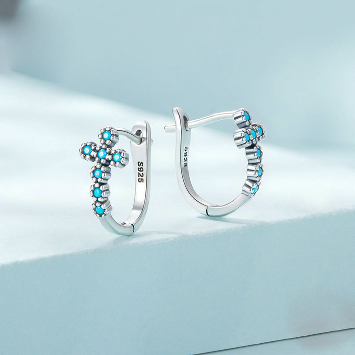 Boucles d'oreilles Olivenorma en argent sterling S925 avec turquoise 