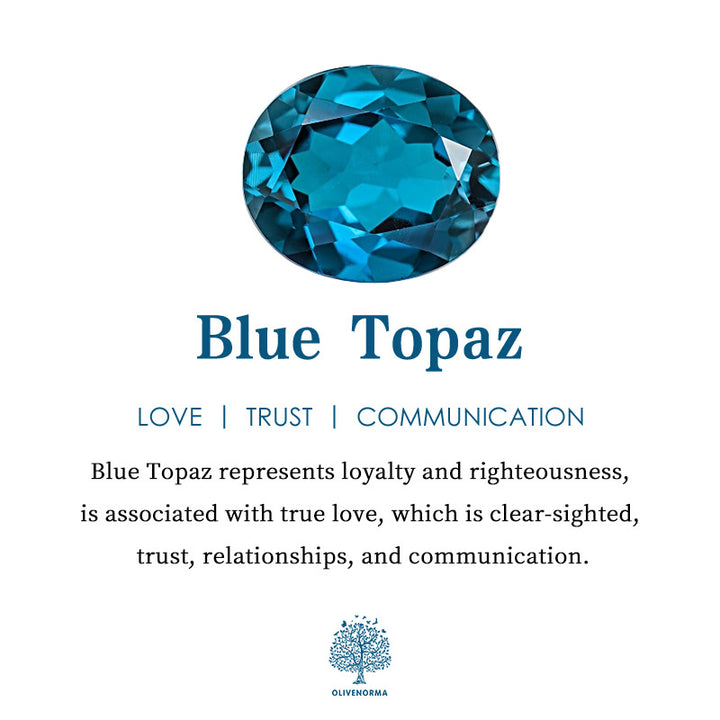 Bague ajustable Olivenorma « Summer Lake » avec topaze bleue