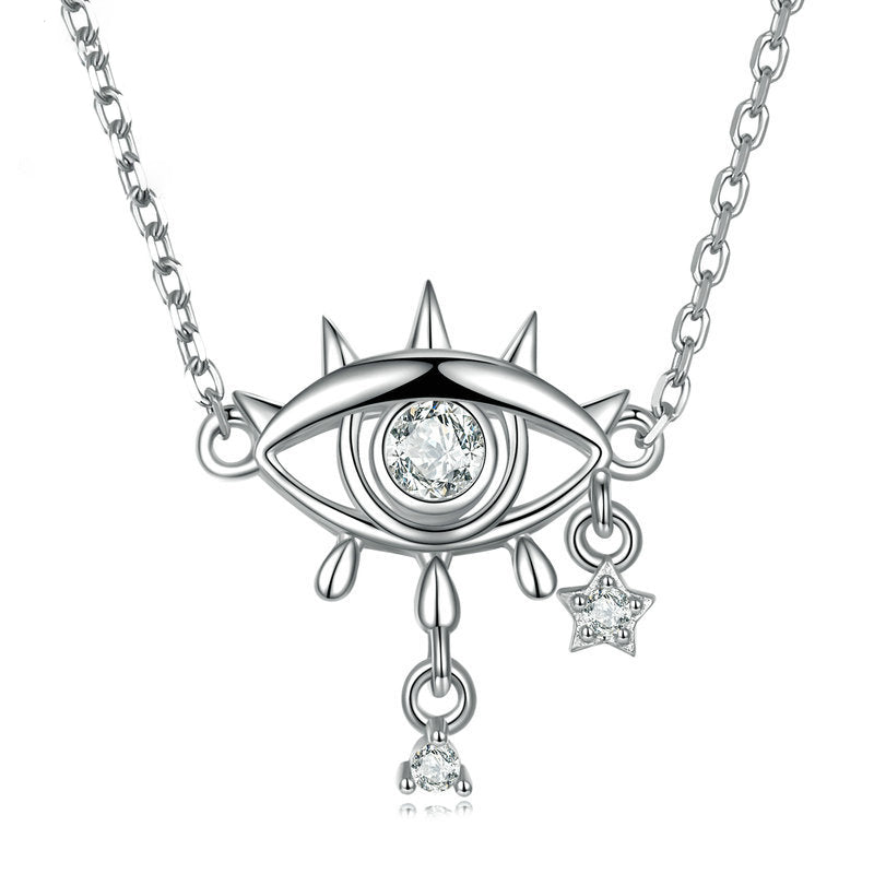 Collier pendentif en argent sterling Olivenorma en forme de larmes du mauvais œil 