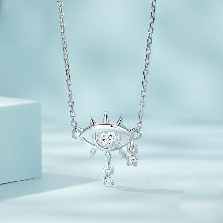 Collier pendentif en argent sterling Olivenorma en forme de larmes du mauvais œil 