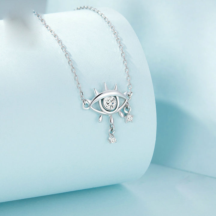 Collier pendentif en argent sterling Olivenorma en forme de larmes du mauvais œil 