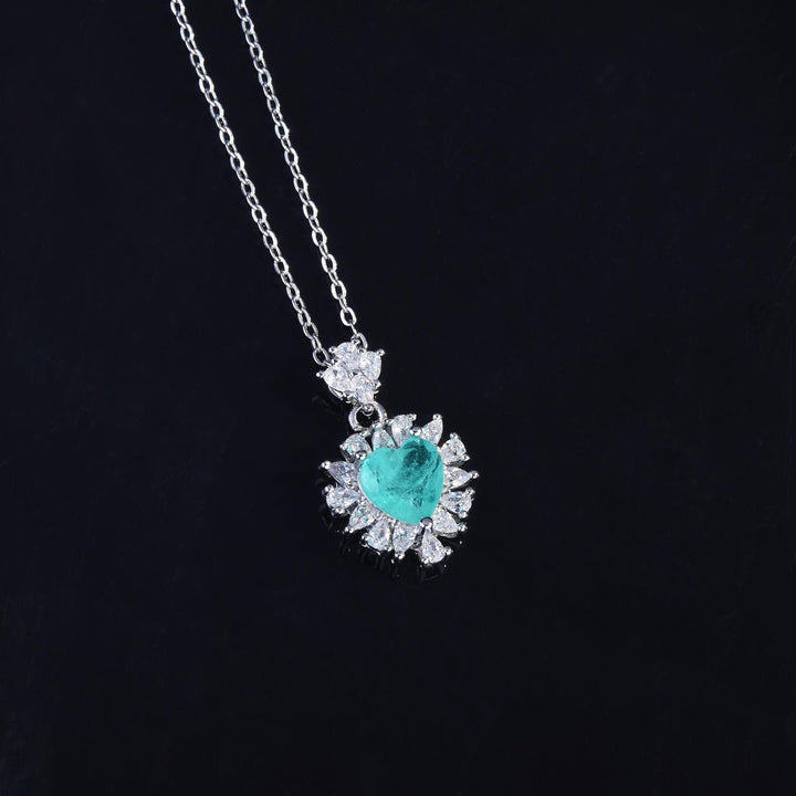Collier en tourmaline Paraiba en forme de cœur Olivenorma