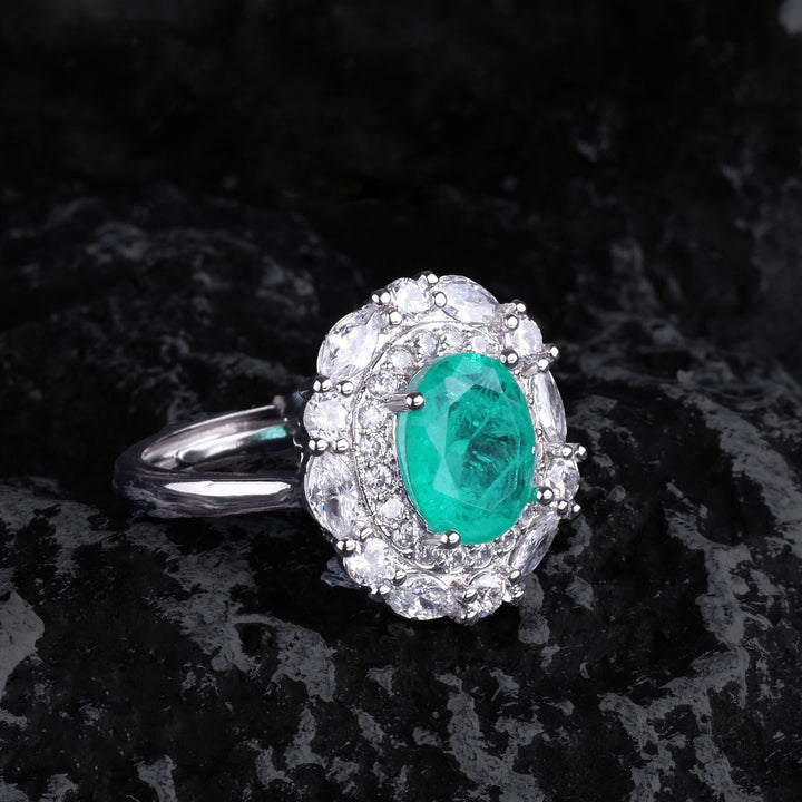 Parure de bijoux en tourmaline Paraiba avec fleurs Olivenorma 
