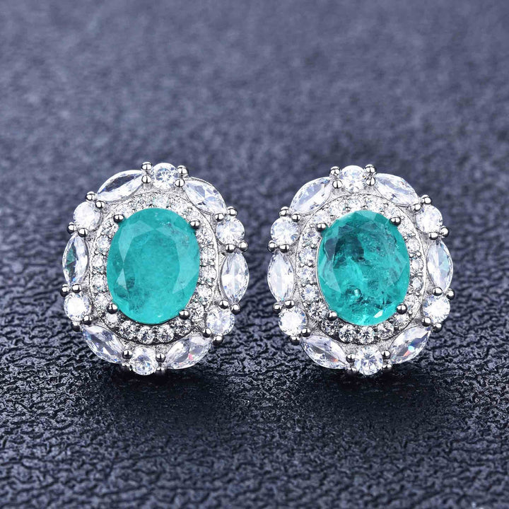 Parure de bijoux en tourmaline Paraiba avec fleurs Olivenorma 
