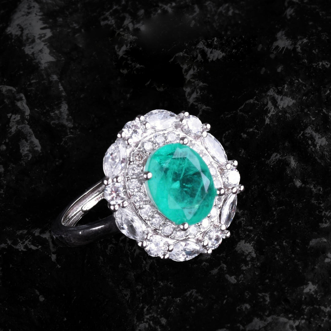 Parure de bijoux en tourmaline Paraiba avec fleurs Olivenorma 