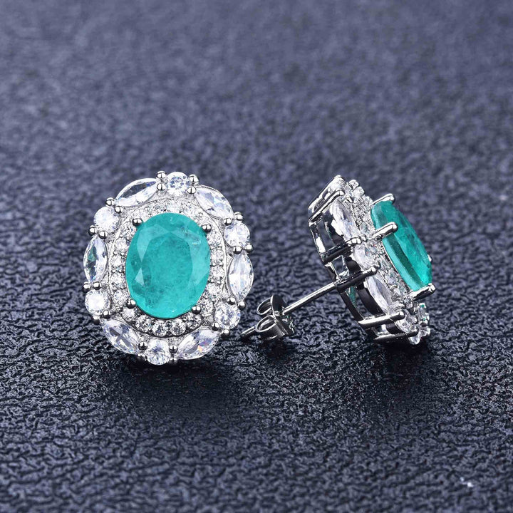Parure de bijoux en tourmaline Paraiba avec fleurs Olivenorma 