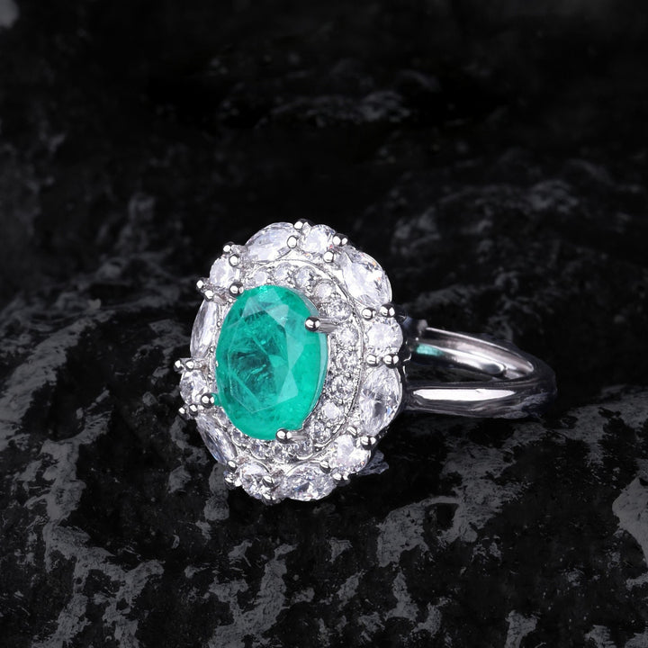 Parure de bijoux en tourmaline Paraiba avec fleurs Olivenorma 