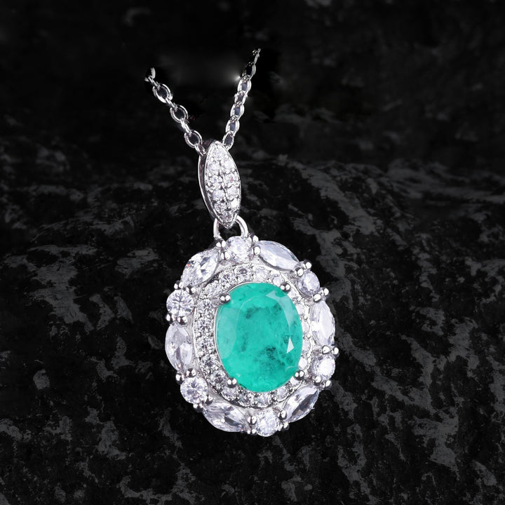Parure de bijoux en tourmaline Paraiba avec fleurs Olivenorma 