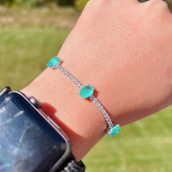 Bracelet Olivenorma Three Paraiba Tourmaline