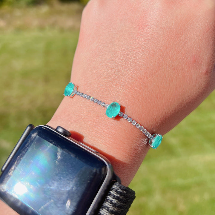 Bracelet Olivenorma Three Paraiba Tourmaline