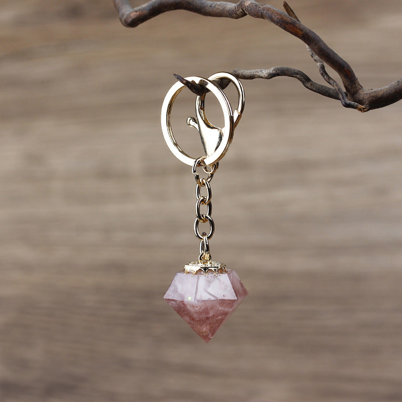 Porte-clés orgonite en gravier de cristal naturel Olivenorma