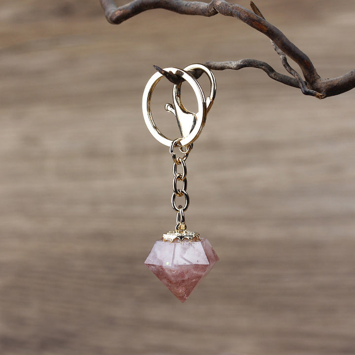Porte-clés orgonite en gravier de cristal naturel Olivenorma
