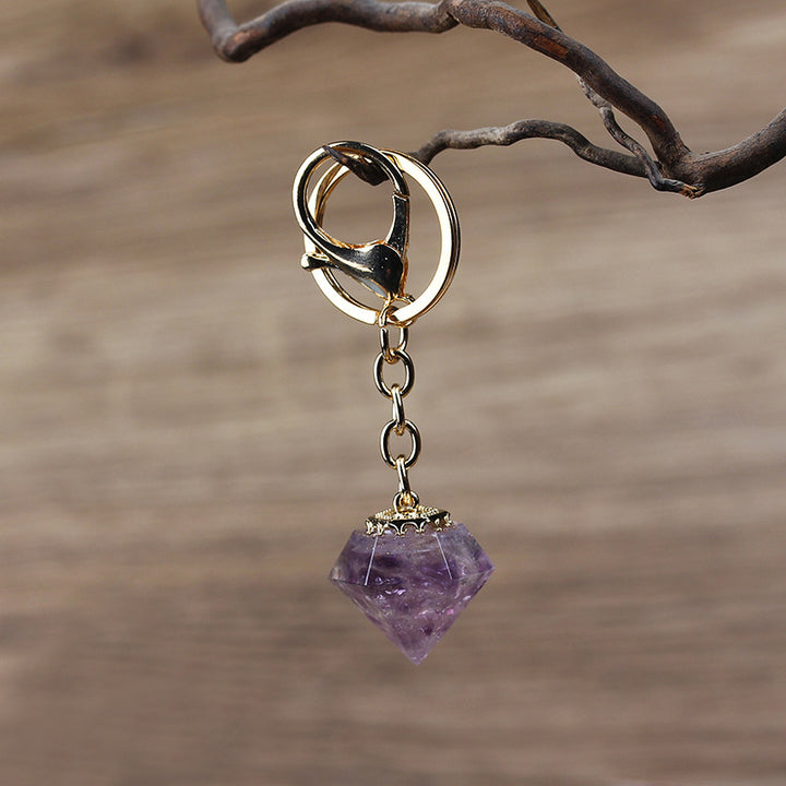Porte-clés orgonite en gravier de cristal naturel Olivenorma