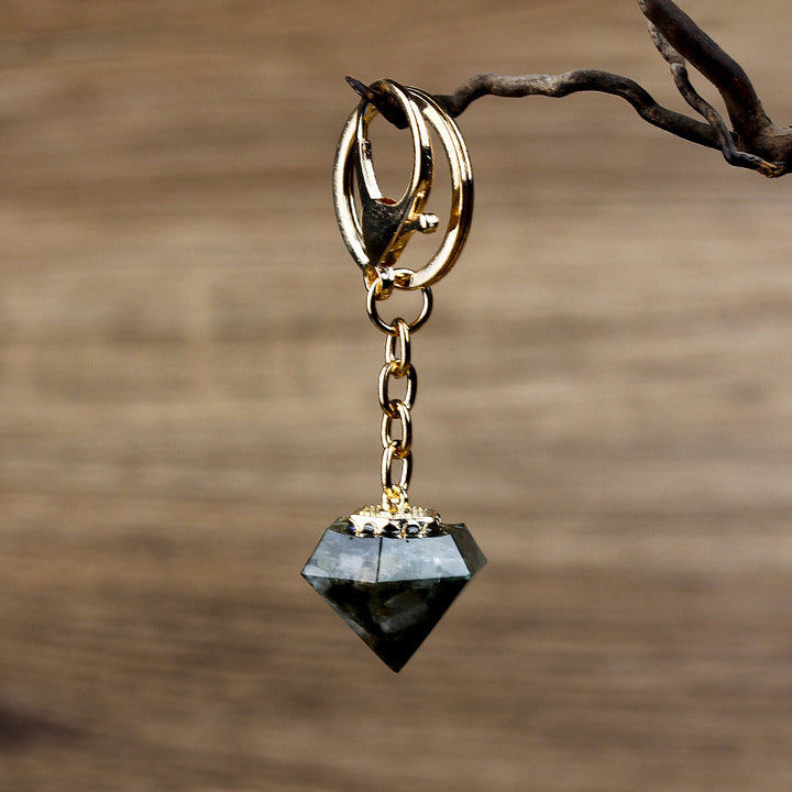 Porte-clés orgonite en gravier de cristal naturel Olivenorma