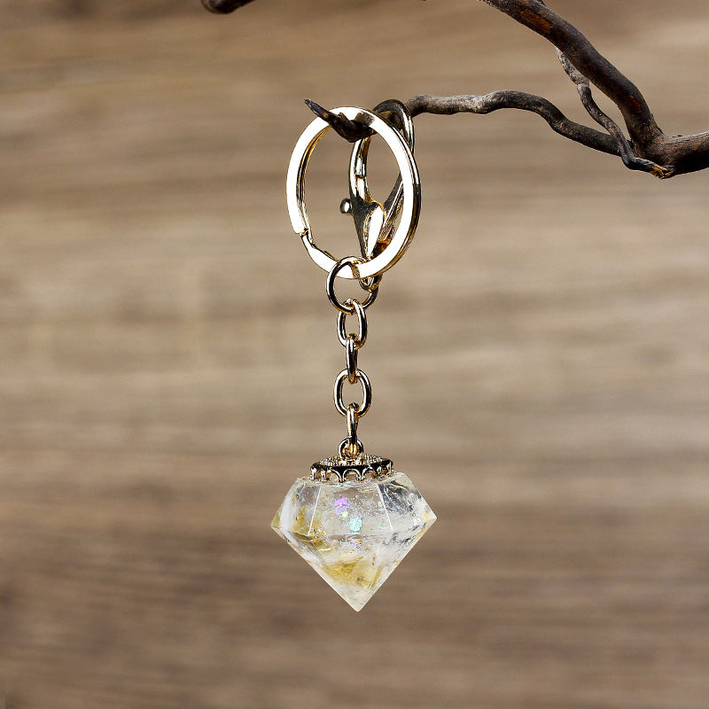 Porte-clés orgonite en gravier de cristal naturel Olivenorma