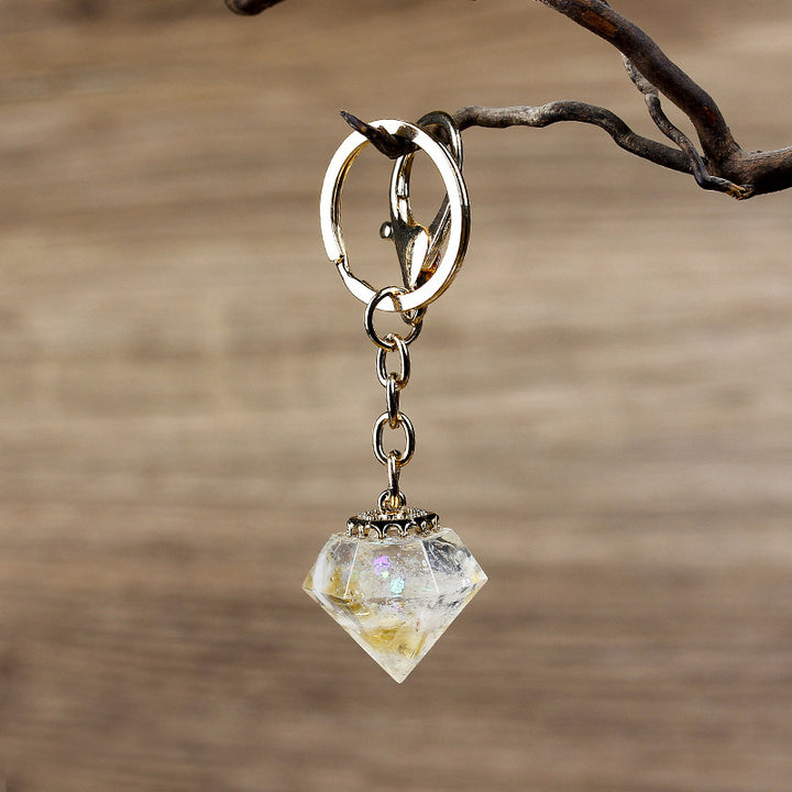 Porte-clés orgonite en gravier de cristal naturel Olivenorma