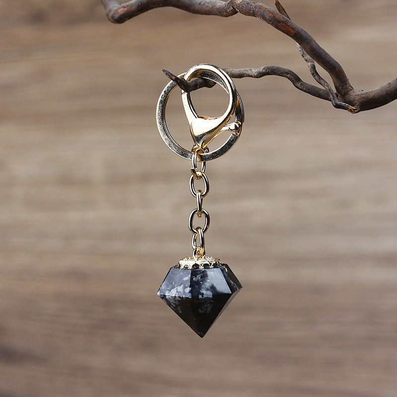 Porte-clés orgonite en gravier de cristal naturel Olivenorma