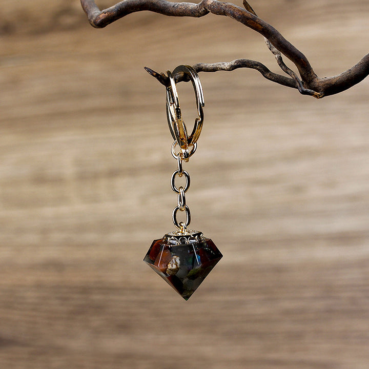 Porte-clés orgonite en gravier de cristal naturel Olivenorma