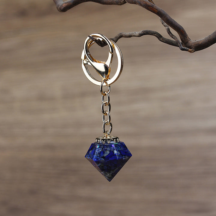 Porte-clés orgonite en gravier de cristal naturel Olivenorma