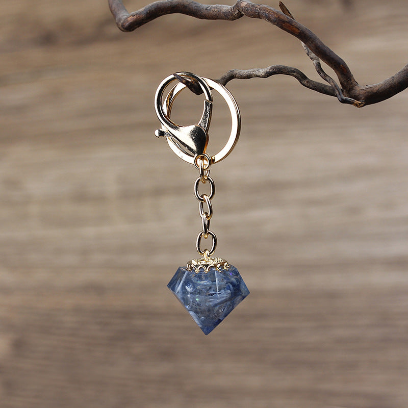 Porte-clés orgonite en gravier de cristal naturel Olivenorma