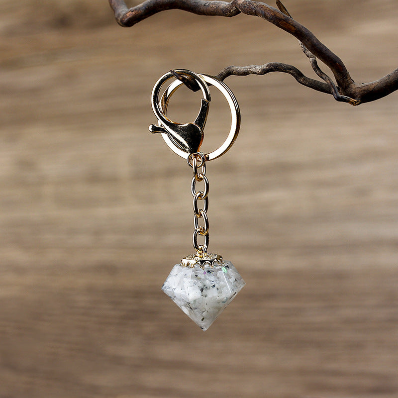 Porte-clés orgonite en gravier de cristal naturel Olivenorma