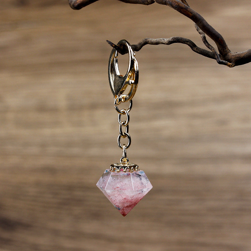 Porte-clés orgonite en gravier de cristal naturel Olivenorma