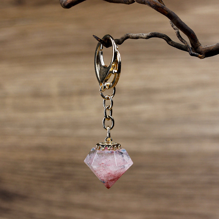Porte-clés orgonite en gravier de cristal naturel Olivenorma