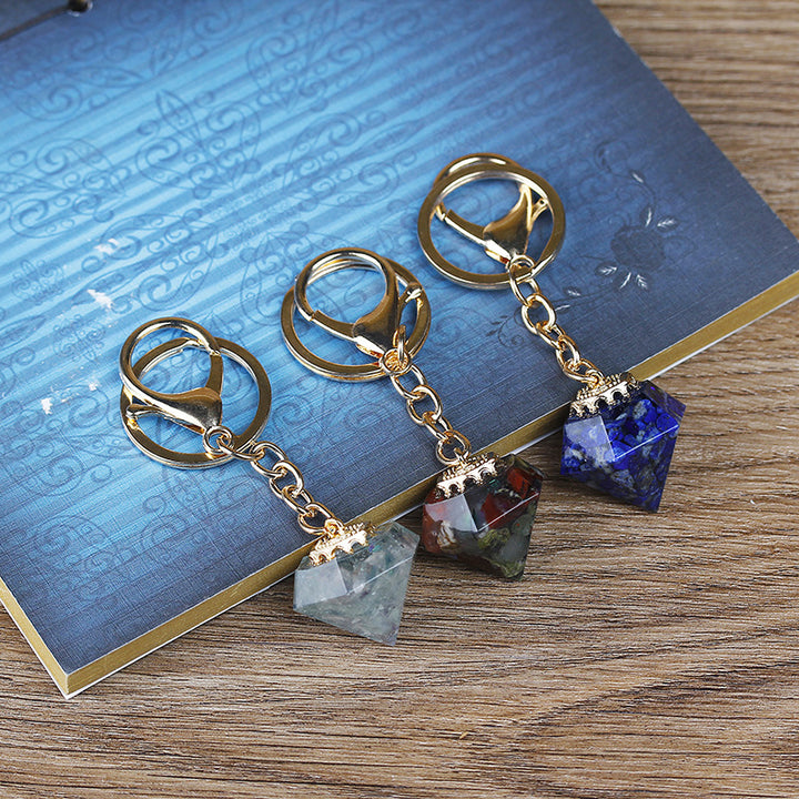 Porte-clés orgonite en gravier de cristal naturel Olivenorma