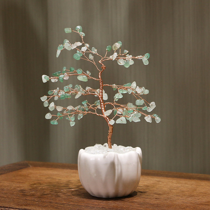 Base de pot en céramique avec gravier en cristal Olivenorma pour arbre Feng Shui