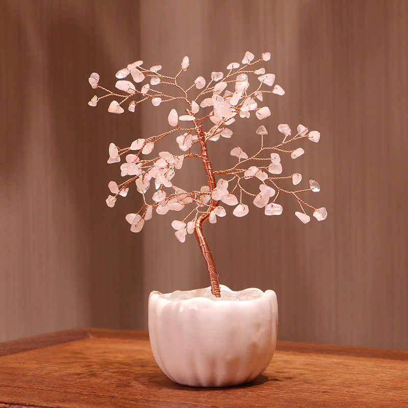 Base de pot en céramique avec gravier en cristal Olivenorma pour arbre Feng Shui