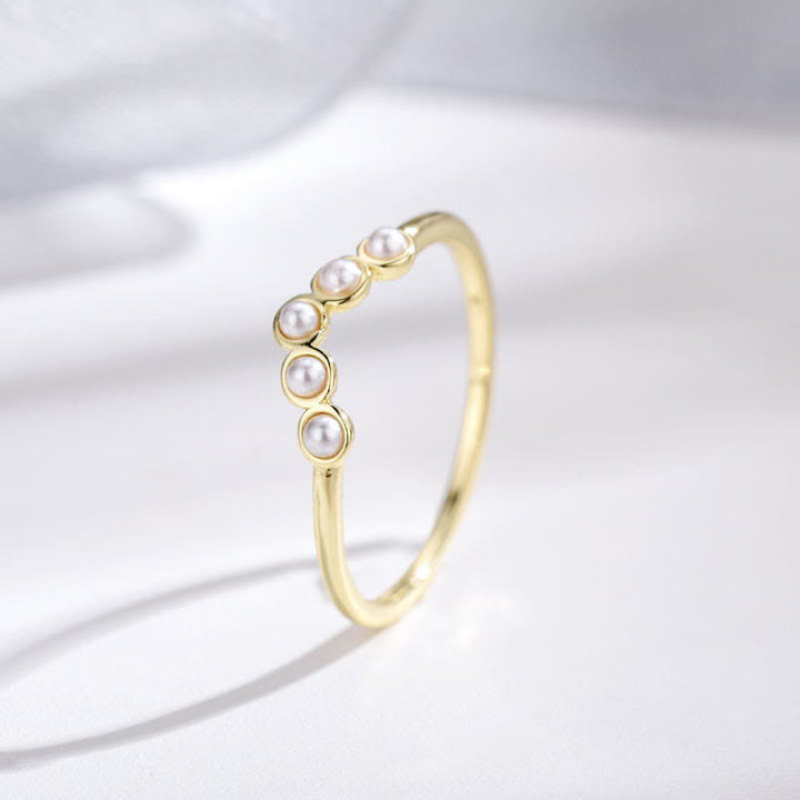 Olivenorma « The Stress Reliever » - Bague empilable en argent S925 avec améthyste et perle 