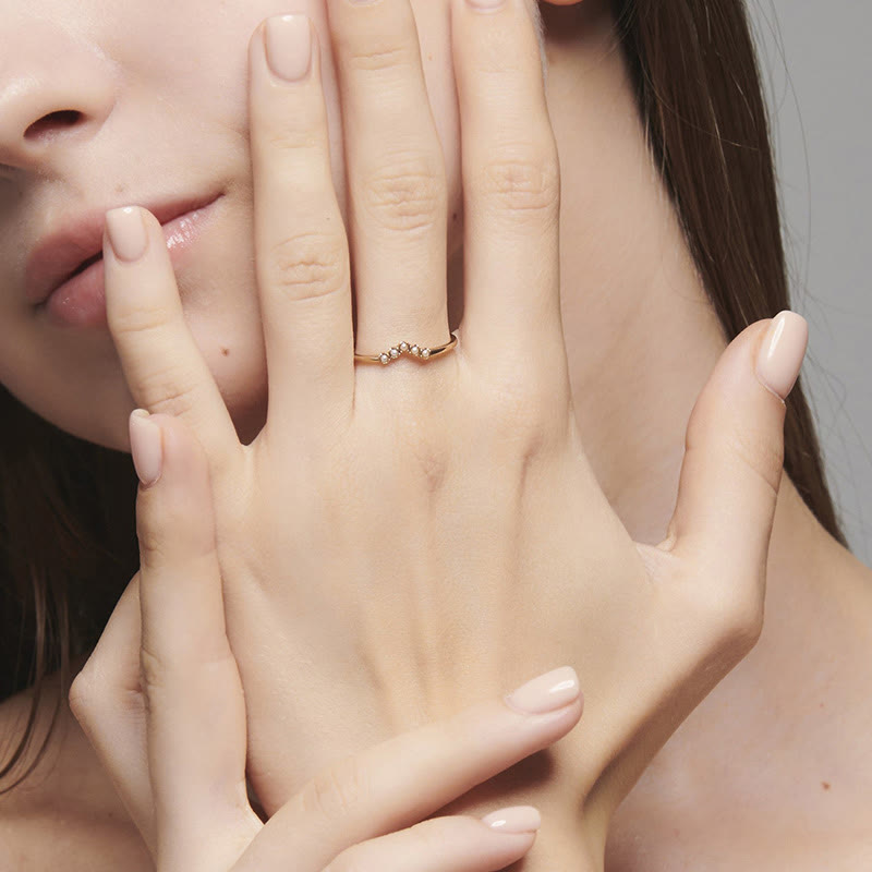 Olivenorma « The Stress Reliever » - Bague empilable en argent S925 avec améthyste et perle 