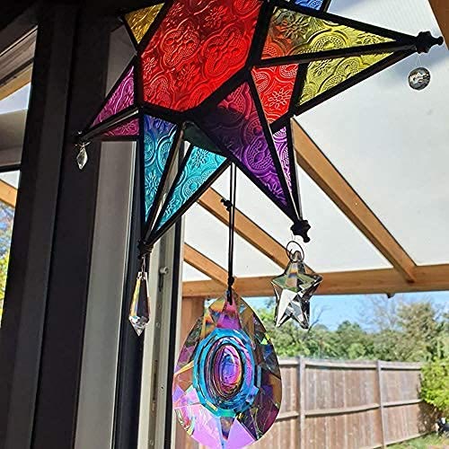 Lustre suspendu Olivenorma Cristaux Prismes Fenêtre Attrape-soleil