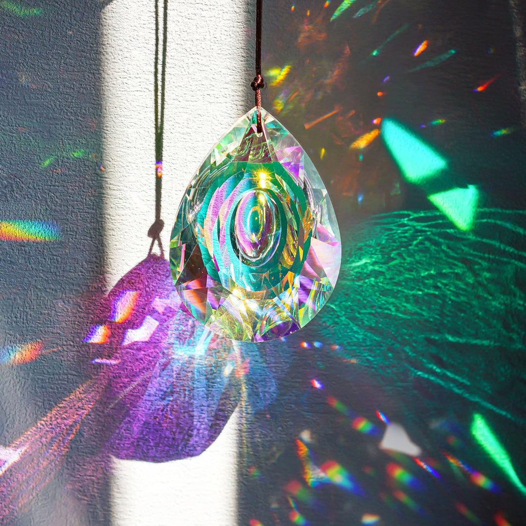 Lustre suspendu Olivenorma Cristaux Prismes Fenêtre Attrape-soleil