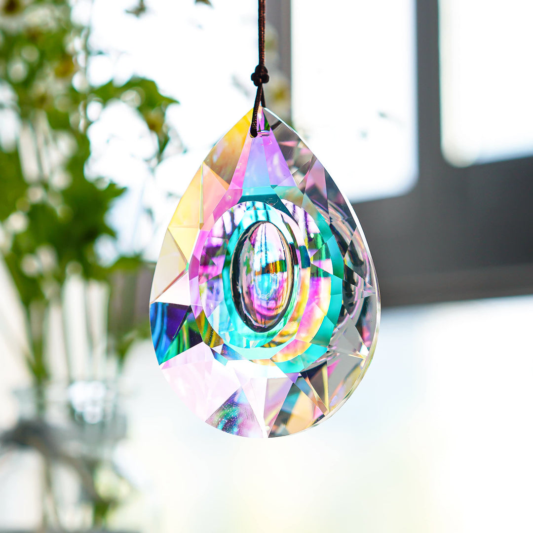 Lustre suspendu Olivenorma Cristaux Prismes Fenêtre Attrape-soleil