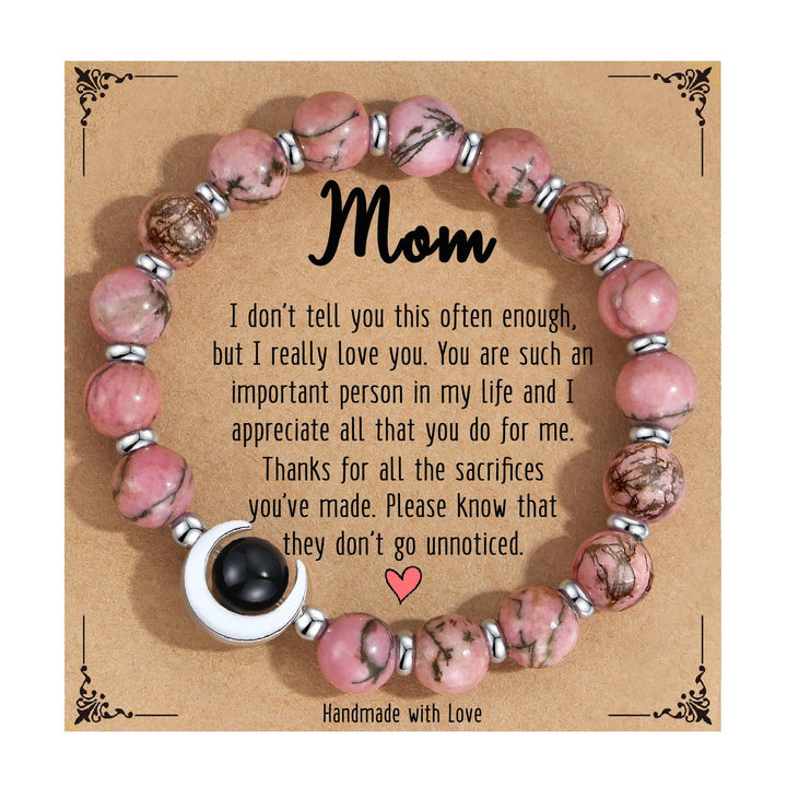 Bracelet en perles de croissant de lune en cristal naturel Olivenorma