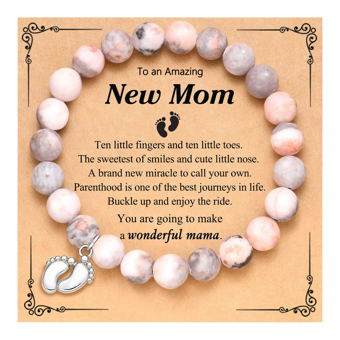 Bracelet en perles de pierre naturelle Olivenorma pour les nouvelles mamans