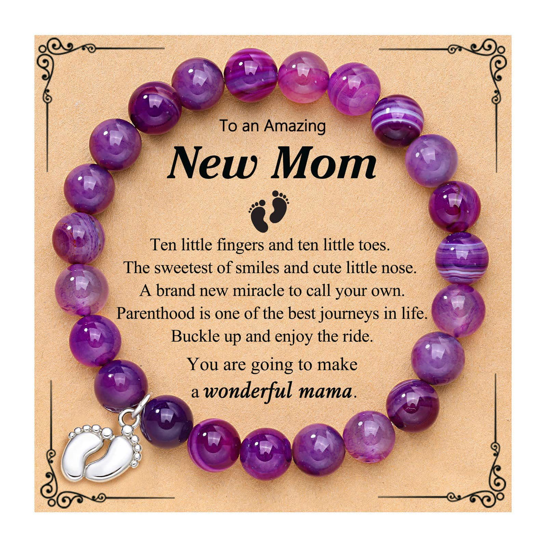 Bracelet en perles de pierre naturelle Olivenorma pour les nouvelles mamans