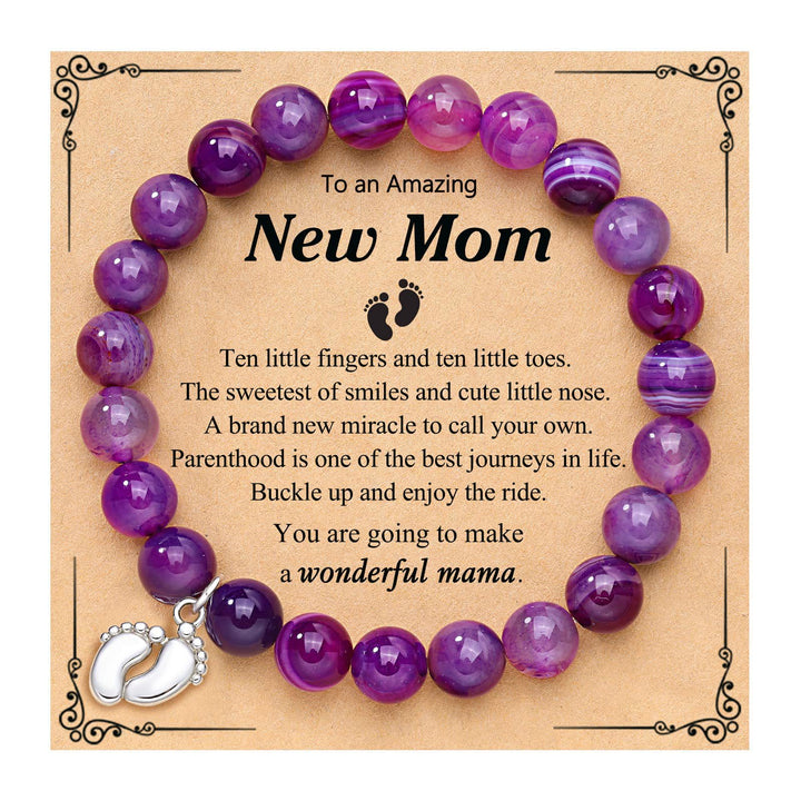 Bracelet en perles de pierre naturelle Olivenorma pour les nouvelles mamans