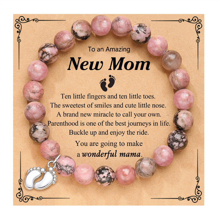 Bracelet en perles de pierre naturelle Olivenorma pour les nouvelles mamans