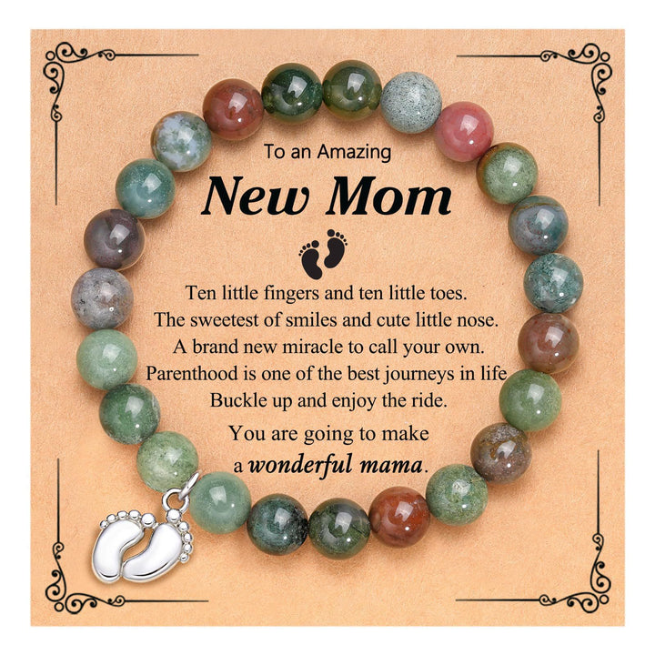 Bracelet en perles de pierre naturelle Olivenorma pour les nouvelles mamans