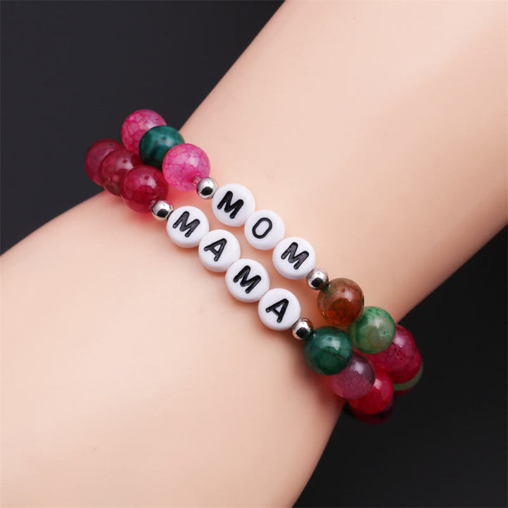 Bracelet de perles turquoise colorées Olivenorma "MAMA" - image 1