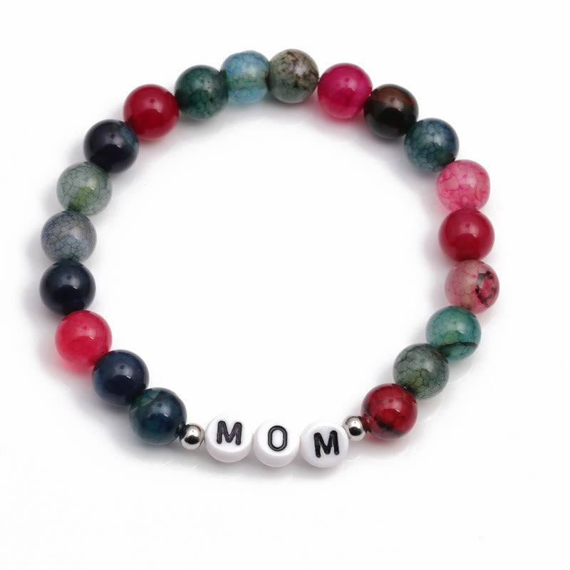 Bracelet de perles turquoise colorées Olivenorma "MAMA" - image 4