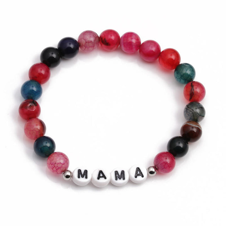 Bracelet de perles turquoise colorées Olivenorma "MAMA" - image 2