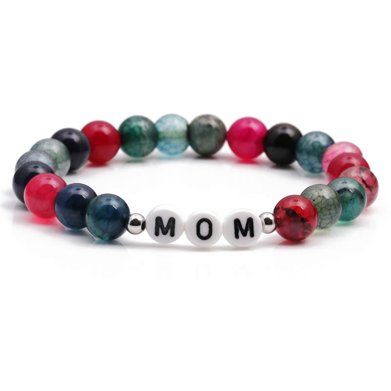 Bracelet de perles turquoise colorées Olivenorma "MAMA" - MOM - image 3