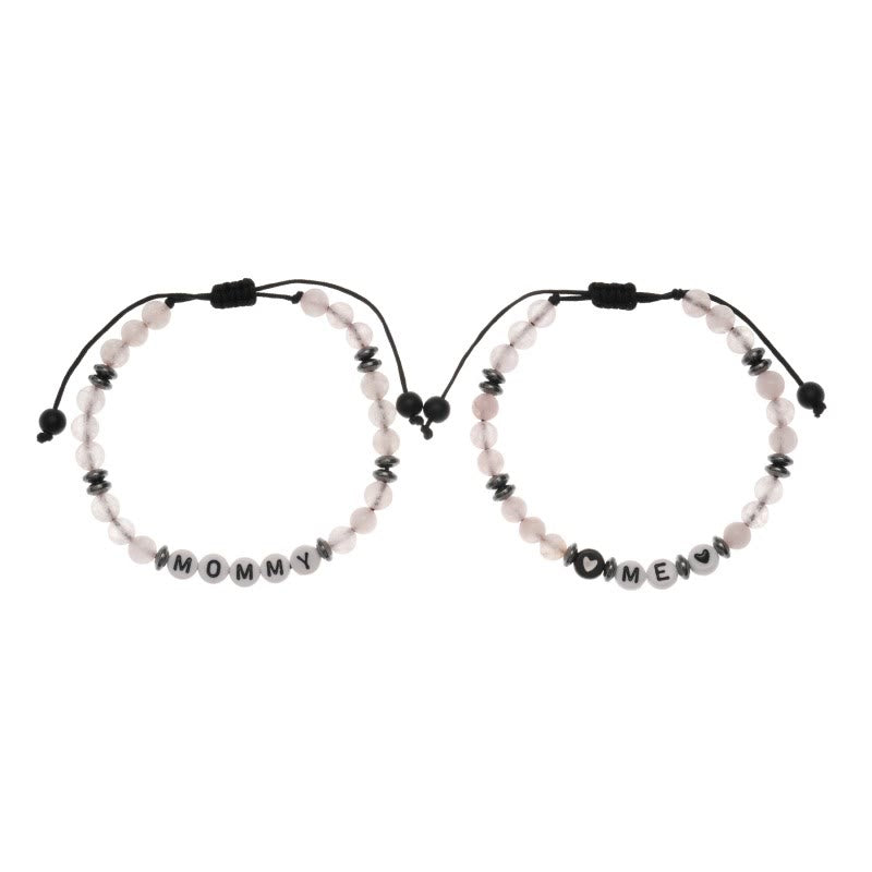 Ensemble de bracelets en perles d'hématite cristalline transparente Olivenorma « MOM »