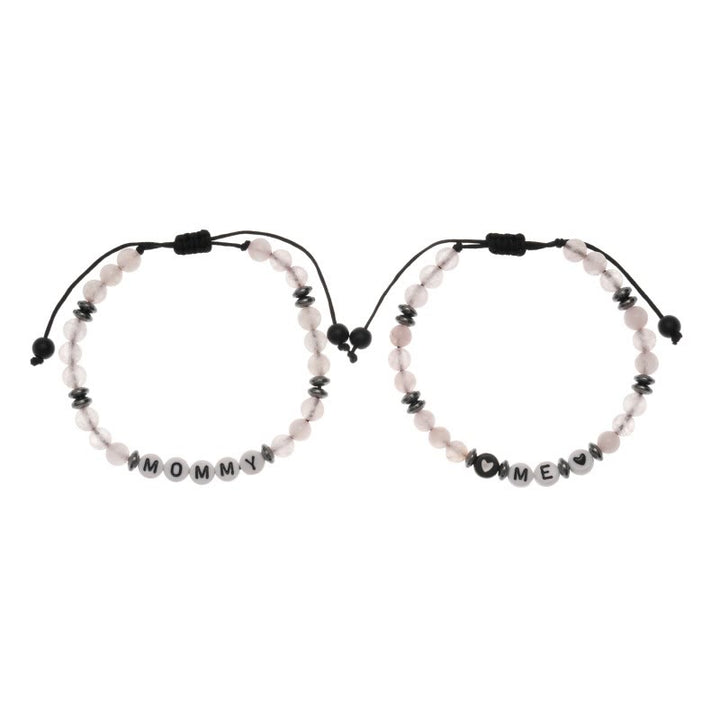 Ensemble de bracelets en perles d'hématite cristalline transparente Olivenorma « MOM »