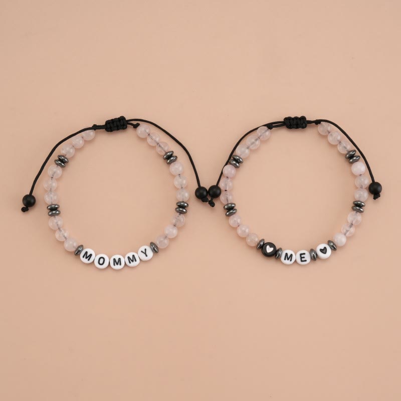 Ensemble de bracelets en perles d'hématite cristalline transparente Olivenorma « MOM »