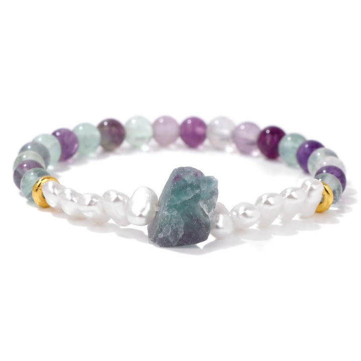Bracelet Olivenorma en perles de cristal naturel irrégulières de 6 mm